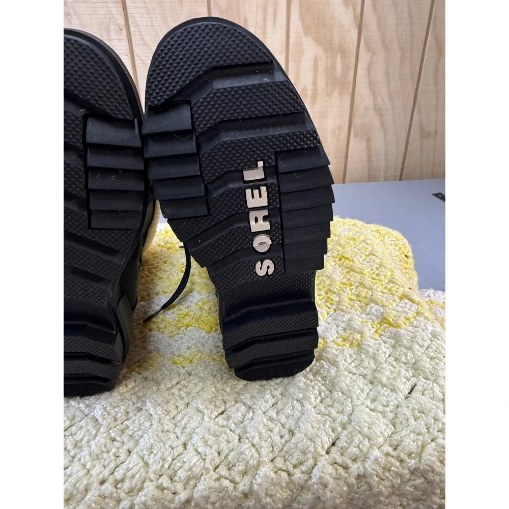 Sorel Lennox Moto Black Leather Shearling Waterproof Winter Boots NL4471-010‎ 6